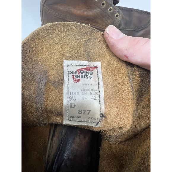 Vintage Red Wing 877 Moc Toe Boots Men\'s 9.5 D Brown Leather USA - Great Shape! main image 10